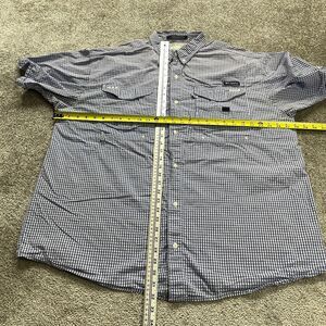 Columbia PFG Omni-Shade Bonehead Long Sleeve Flannel Shirt Mens Blue Checkered